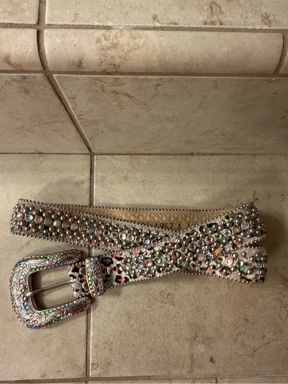 BB Simon Embellished Multicolor Women's Rhinestone western Belt